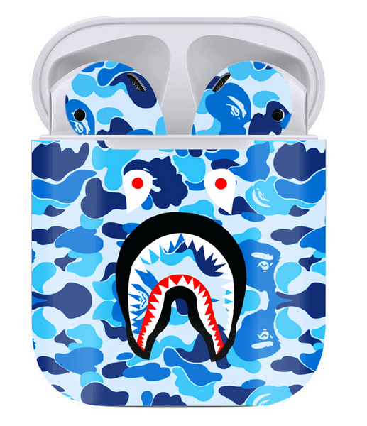APPLE AIRPODS SKIN - Blue Bape Camo